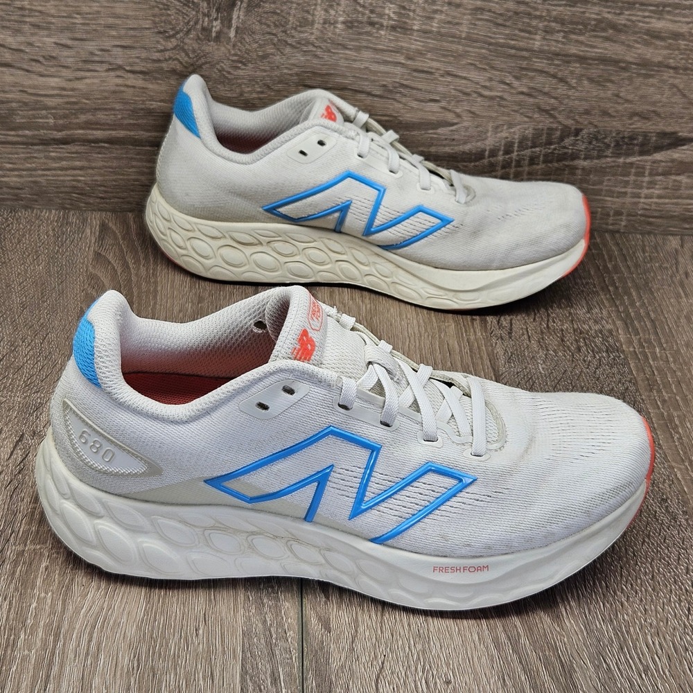 New Balance Fresh Foam 680 v8 Womens Running Shoes White Blue W680LH8 Size 7.5